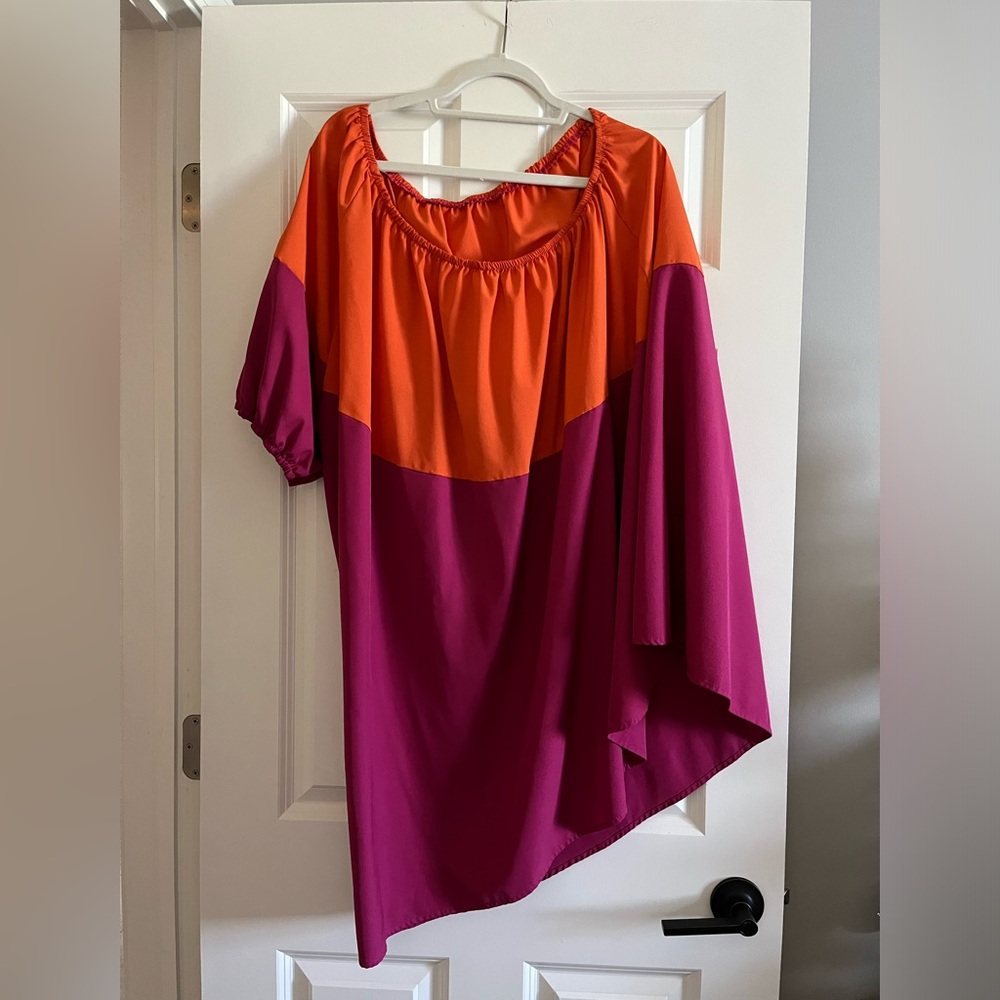 Women’s one shoulder dress.